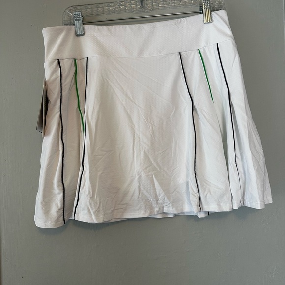 Gottex G Lifestyle UPF 50 White Skort with Navy & Green Contrast Piping Large - Picture 8 of 8